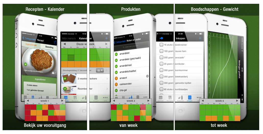 Grip op Koolhydraten App schermvoorbeelden Iphone versie