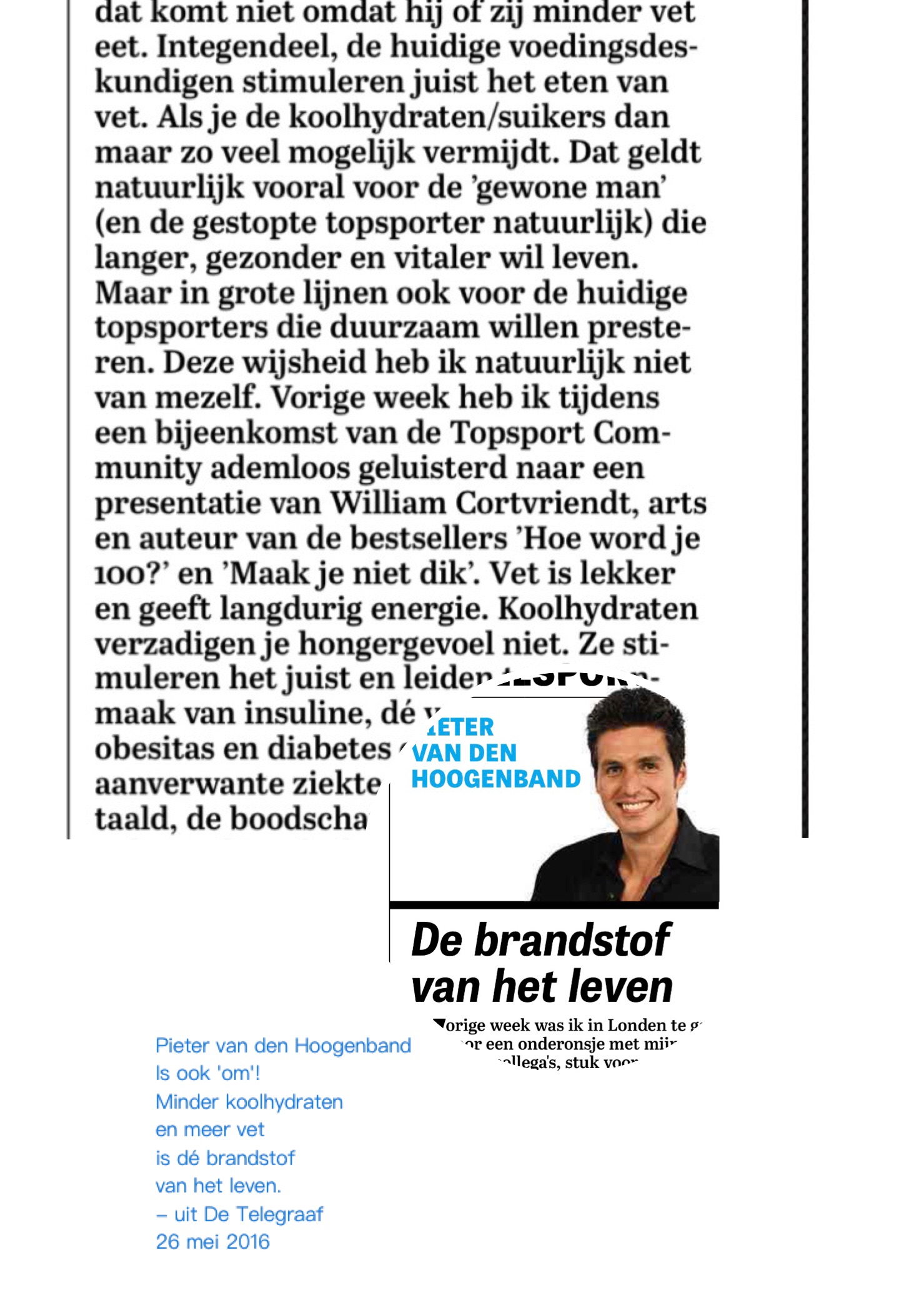 Pieter van den Hoogenband eet minder koolhydraten!