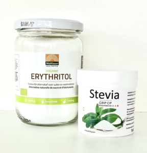 erythritol en steviapoeder Grip op Koolhydraten