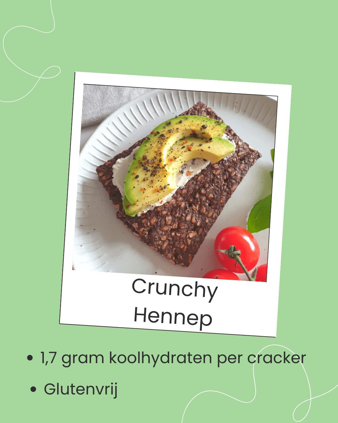 Koolhydraatarme crackers hennep